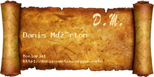 Danis Márton névjegykártya
